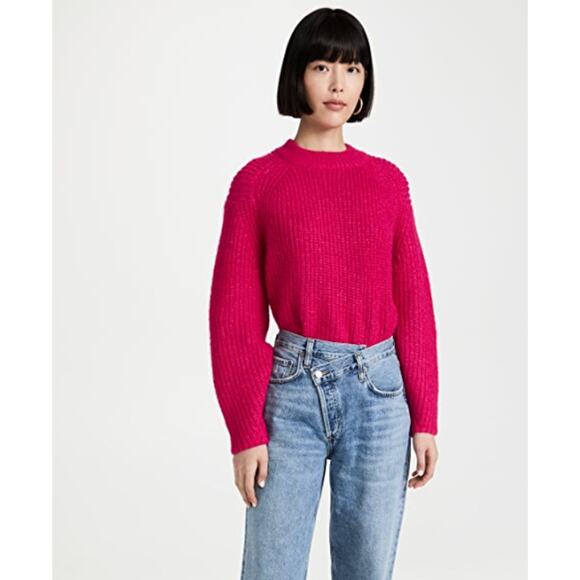 REBECCA MINKOFF Neon Pink Bold Heavy Knit Pullover Sweater Jumper Valerie M NWT - Picture 9 of 9